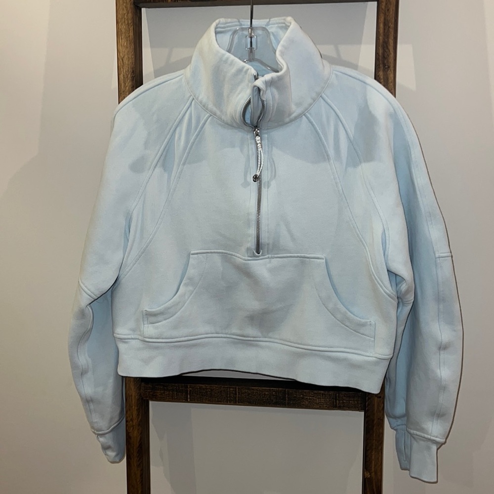 Lululemon Scuba Funnel-neck Half Zip in light blue